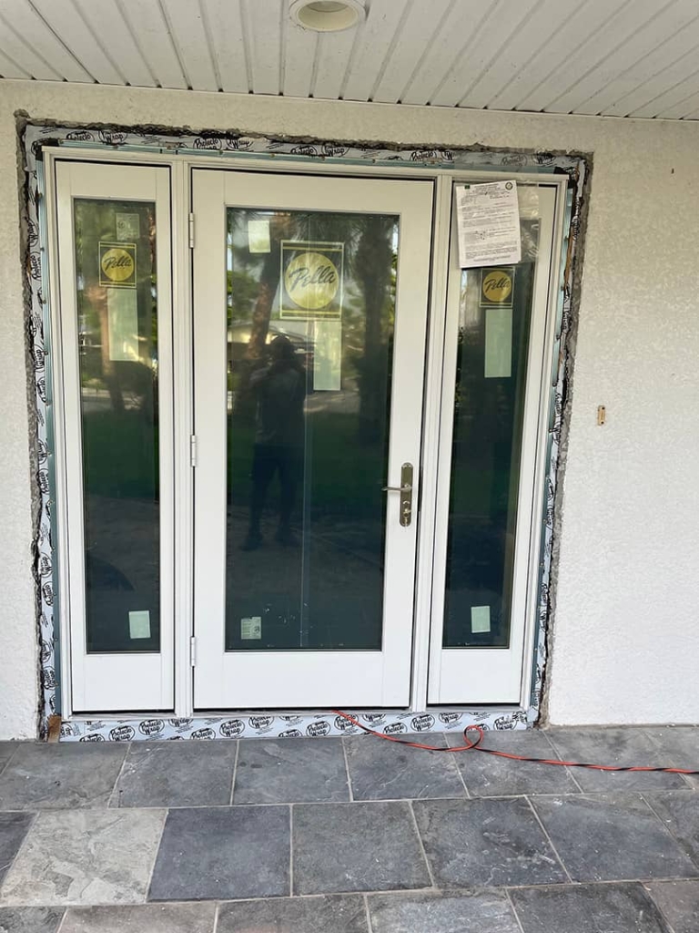 Pella Glass door installation in a Fort Myers home